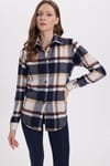 Kadın Oversize Geniş Kesim Oduncu Ekose Gömlek
