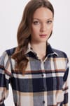 Kadın Oversize Geniş Kesim Oduncu Ekose Gömlek