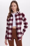 Kadın Oversize Geniş Kesim Oduncu Ekose Gömlek
