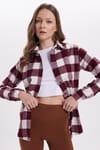 Kadın Oversize Geniş Kesim Oduncu Ekose Gömlek