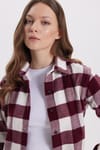 Kadın Oversize Geniş Kesim Oduncu Ekose Gömlek