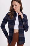 Kadın Oversize Geniş Kalıp Oduncu Ekose Gömlek