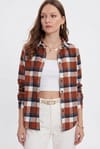Kadın Oversize Geniş Kesim Oduncu Ekose Gömlek