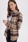 Kadın Oversize Geniş Kalıp Oduncu Ekose Gömlek