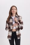 Kadın Oversize Geniş Kalıp Oduncu Ekose Gömlek