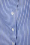 Kadın Slim Fit Dar Kesim Pamuklu Uzun Kollu Çizgili Mavi Kadın Gömlek