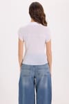 Kadın Slim Fit Dar Kesim Kısa Kollu Gömlek Yaka Beyaz Gömlek