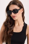 Kadın Slim Fit Dar Kesim Kalın Askılı Kare Yaka Siyah Atlet Bluz
