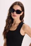 Kadın Slim Fit Dar Kesim Kalın Askılı Kare Yaka Siyah Atlet Bluz