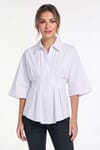 WOMAN REGULAR FIT  SHORT SLV TERYCOTTON PLEATED GÖMLEK