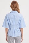 WOMAN REGULAR FIT  SHORT SLV TERYCOTTON PLEATED GÖMLEK
