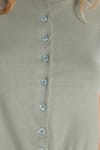 Kadın Slim Fit Dar Kesim Kısa Kollu Bisiklet Yaka Düğmeli Mint Hırka