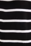 Kadın Slim Fit Dar Kesim Bisiklet Yaka Çizgili Siyah Kazak