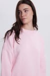 Kadın Oversize Geniş Kesim Bisiklet Yaka Pembe Kazak