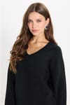 KADIN OVERSIZE V YAKA ERN-8215 BLUZ  KAZAK