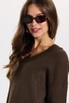 KADIN OVERSIZE V YAKA ERN-8366 BLUZ  KAZAK