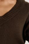 KADIN OVERSIZE V YAKA ERN-8366 BLUZ  KAZAK