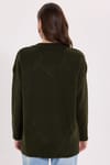 KADIN OVERSIZE V YAKA ERN-8366 BLUZ  KAZAK