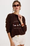 KADIN OVERSIZE NAKIŞLI ERN-8390 BLUZ  KAZAK
