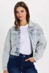 KADIN TAŞLI SERPME 5038 DENIM CEKET