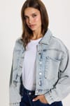 KADIN TAŞLI SERPME 5038 DENIM CEKET