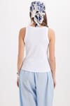 Kadın Slim Fit Dar Kesim Pamuklu Askılı Bisiklet Yaka Beyaz Crop Atlet