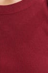 Kadın Slim Fit Dar Kesim Pamuklu Askılı Bisiklet Yaka Bordo Crop Atlet