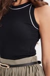 KADIN ASKILI ÇİZGİLİ BİYELİ GF CROP ATLET