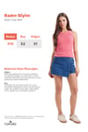 Kadın Slim Fit Dar Kesim Pamuklu Askılı Bisiklet Yaka Biyeli Pembe Crop Atlet