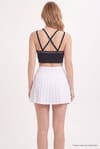 Kadın Slim Fit Dar Kesim Çapraz Bağlamalı Askılı V Yaka Siyah Crop 