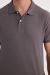 Erkek Regular Fit Klasik Kesim Pamuklu Yumuşak Dokulu Serin Tutan Kumaş Düz Gri Polo Yaka Tişört