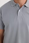 Erkek Regular Fit Klasik Kesim Pamuklu Yumuşak Dokulu Serin Tutan Kumaş Düz Gri Polo Yaka Tişört
