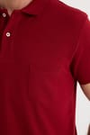 Erkek Regular Fit Klasik Kesim %100 Pamuk Düz Pike Bordo Polo Yaka Tişört