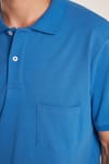 Erkek Regular Fit Klasik Kesim %100 Pamuk Düz Pike İndigo Polo Yaka Tişört