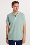 Erkek Regular Fit Klasik Kesim %100 Pamuk Düz Pike Mint Polo Yaka Tişört