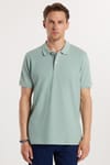 Erkek Regular Fit Klasik Kesim %100 Pamuk Düz Pike Mint Polo Yaka Tişört