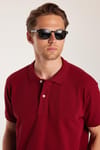 Erkek Regular Fit Klasik Kesim %100 Pamuk Düz Pike Bordo Polo Yaka Tişört