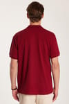 Erkek Regular Fit Klasik Kesim %100 Pamuk Düz Pike Bordo Polo Yaka Tişört