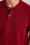 Erkek Regular Fit Klasik Kesim %100 Pamuk Düz Pike Bordo Polo Yaka Tişört