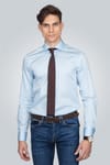 Slim Fit Dar Kesim Pamuk Saten, Erkek Gömlek