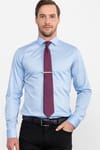 Slim Fit Dar Kesim Pamuk Saten, Erkek Gömlek