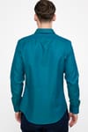 Slim Fit Pamuklu Kolay Ütü Düz Erkek Yeşil Gömlek