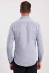 Erkek Slim Fit Dar Kesim Uzun Kollu Pamuklu Oxford Doku Kolay Ütülenebilir Gri Düğmeli Yaka Gömlek