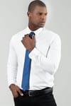 Slim Fit Uzun Kollu Düz İnce Pamuk Saten Erkek Beyaz Gömlek