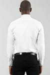 Slim Fit Uzun Kollu Düz İnce Pamuk Saten Erkek Beyaz Gömlek