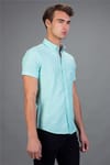 Slim Fit Dar Kesim Spor Kısa Kol Erkek Gömlek