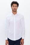 Slim Fit Uzun Kollu Pamuklu Kolay Ütü Beyaz Erkek Gömlek