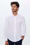 Slim Fit Uzun Kollu Pamuklu Kolay Ütü Beyaz Erkek Gömlek