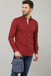 Slim Fit Dar Kesim Kareli Erkek Gömlek
