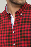 Slim Fit Dar Kesim Kareli Erkek Gömlek